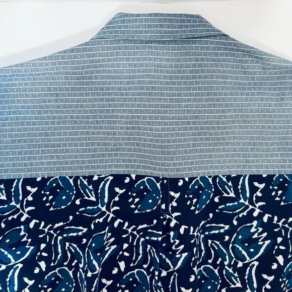 Tru Luxe Jeans Button Front Women's Shirt Mix of Different Fabrics Size Large - Picture 15 of 16